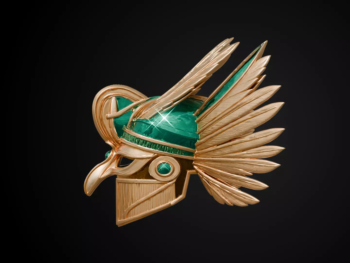 Stylized Egyptian Helmet - Osiris Divine 3D print model_9