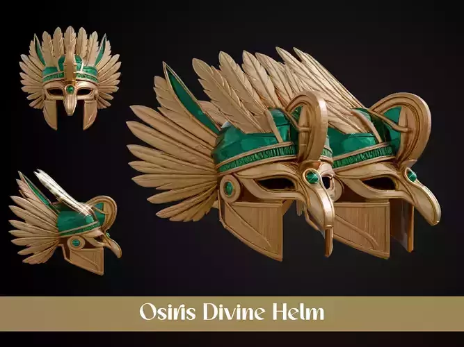 Stylized Egyptian Helmet - Osiris Divine 3D print model