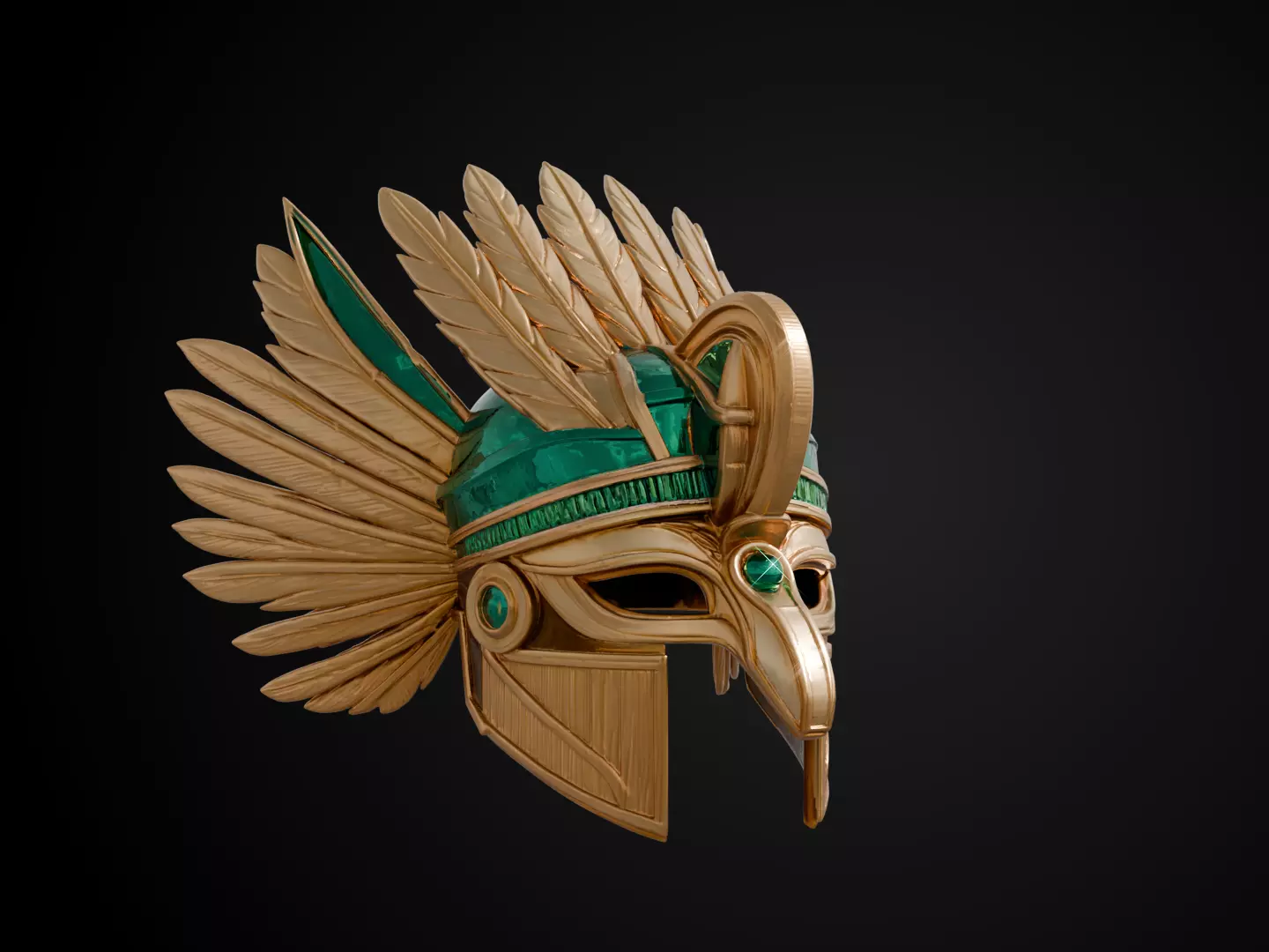 Stylized Egyptian Helmet - Osiris Divine 3D print model_1