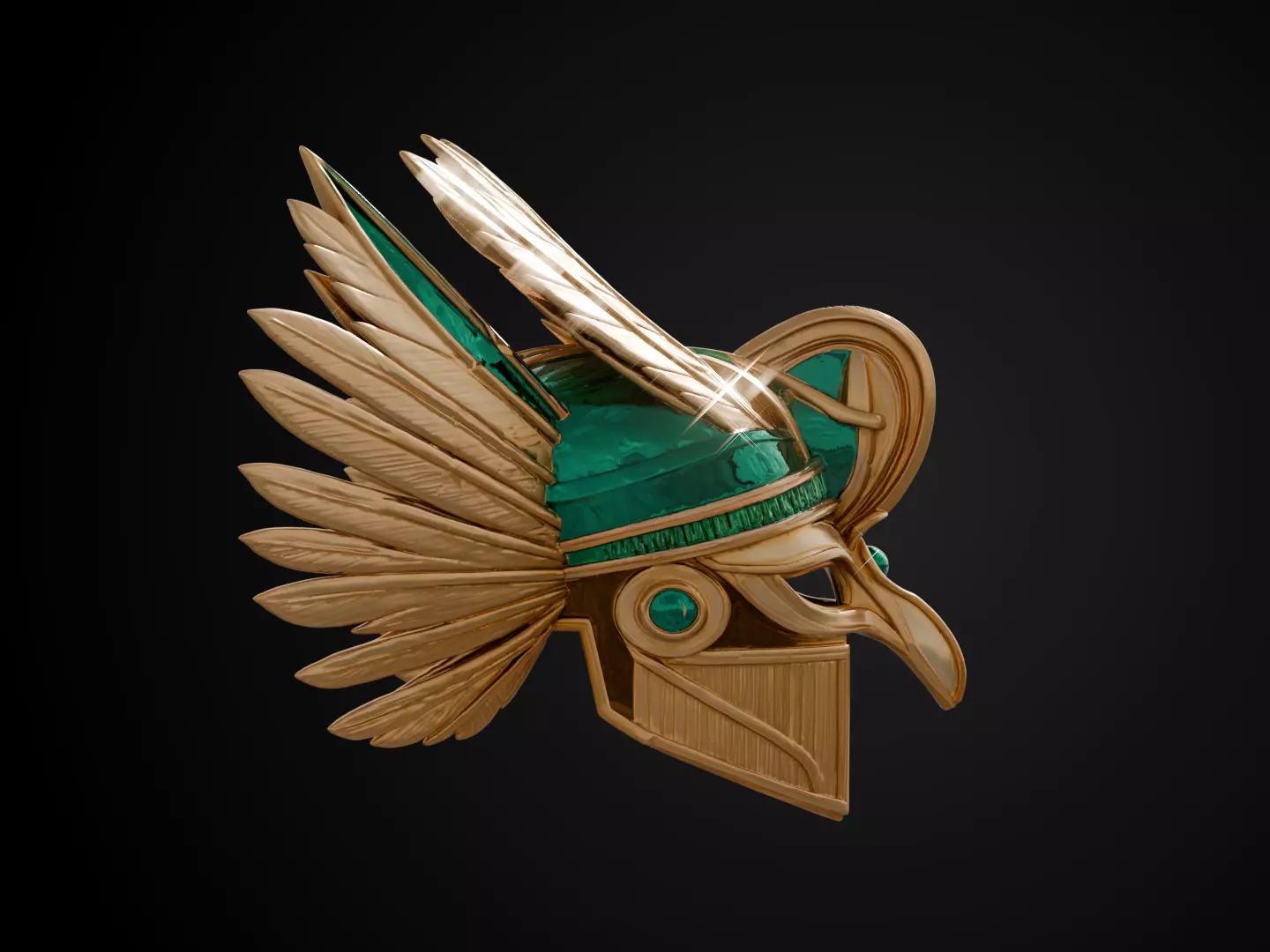 Stylized Egyptian Helmet - Osiris Divine 3D print model_3