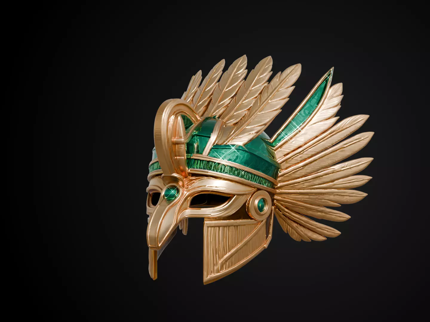 Stylized Egyptian Helmet - Osiris Divine 3D print model_11