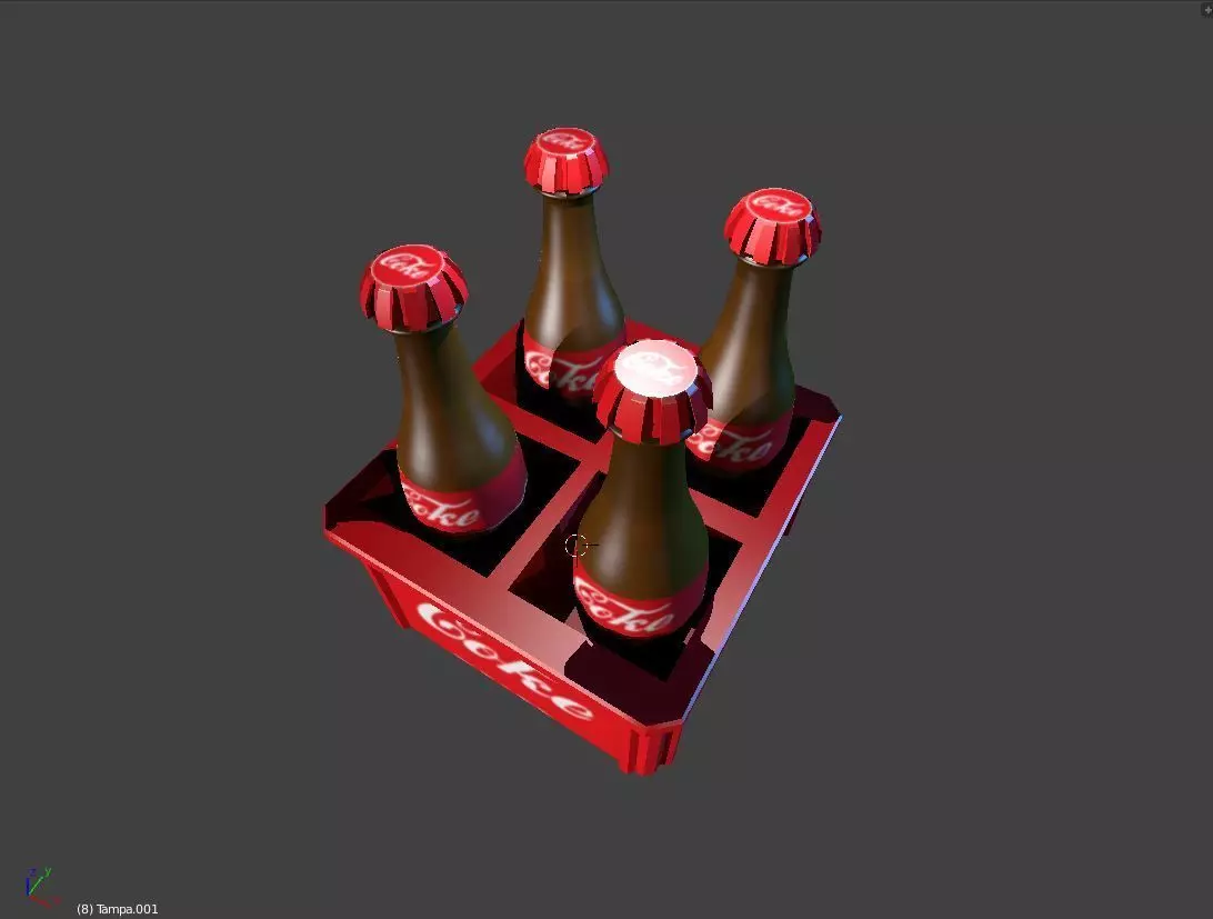 Coke Stilyzed Low-poly 3D model_1