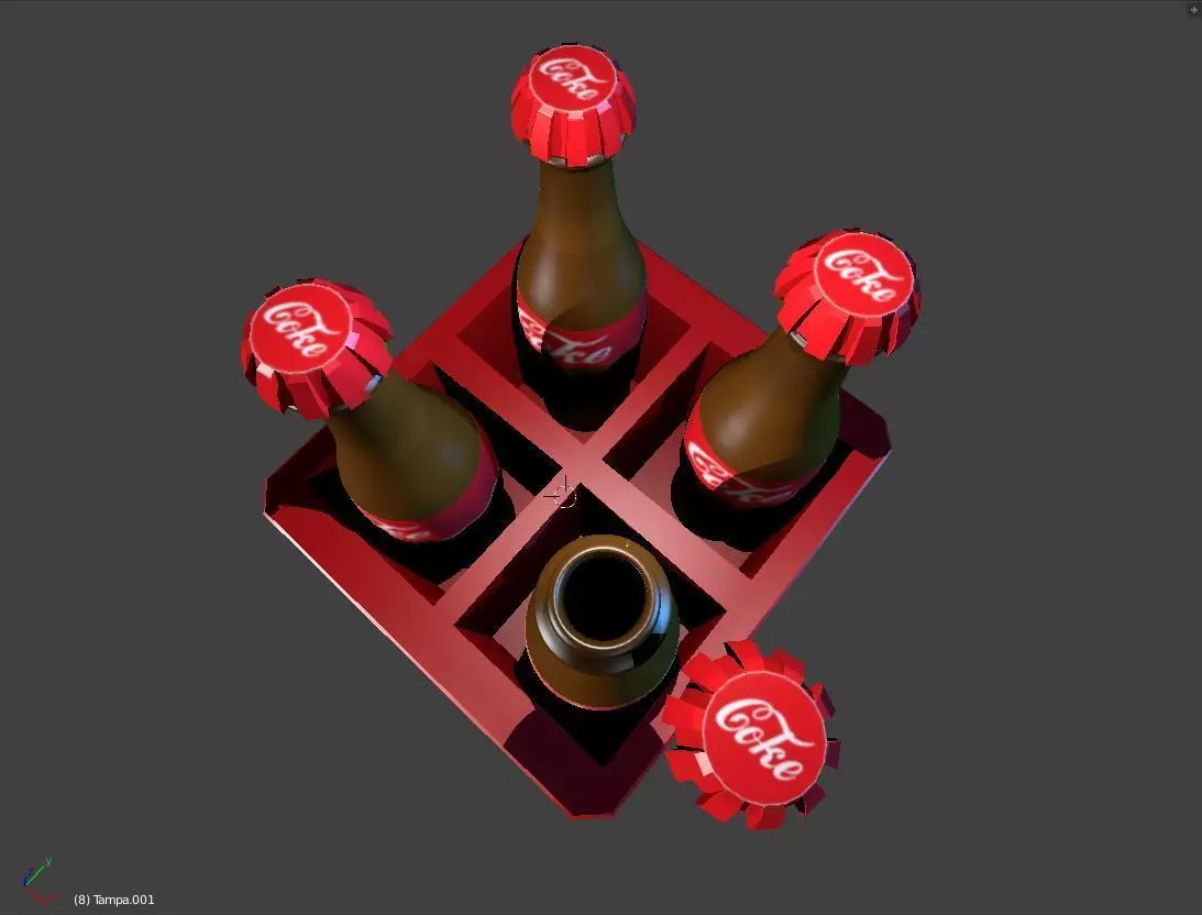 Coke Stilyzed Low-poly 3D model_4