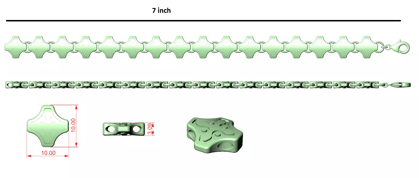 Designer Unique Unisex Cuban Chain With 3DM STL OBJ FBX Files 3D print model_1