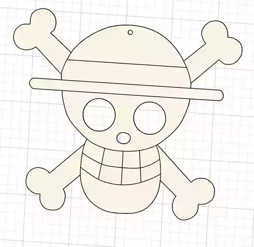 Luffy Jolly Roger Keychain 3D print model