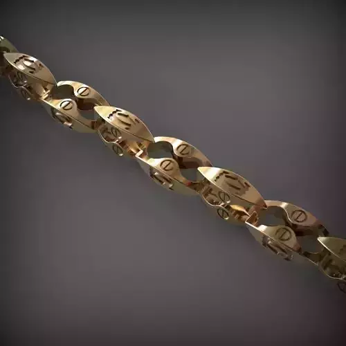 Designer Unique Unisex Cuban Chain With 3DM STL OBJ FBX Files 3D print model