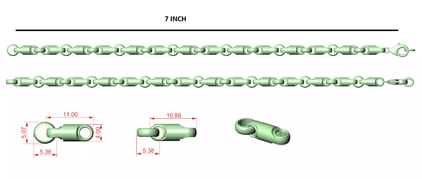 Designer Unique Unisex Cuban Chain With 3DM STL OBJ FBX Files 3D print model_1