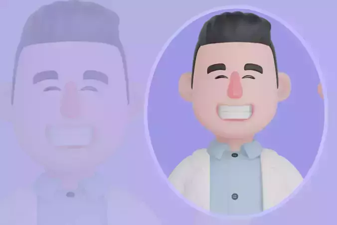 Stylized 3D Male Doctor Character - Cartoon Medical Holder