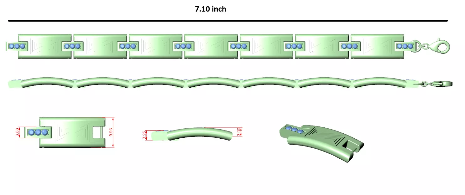 Designer Unique Unisex Cuban Chain With 3DM STL OBJ FBX Files 3D print model_1