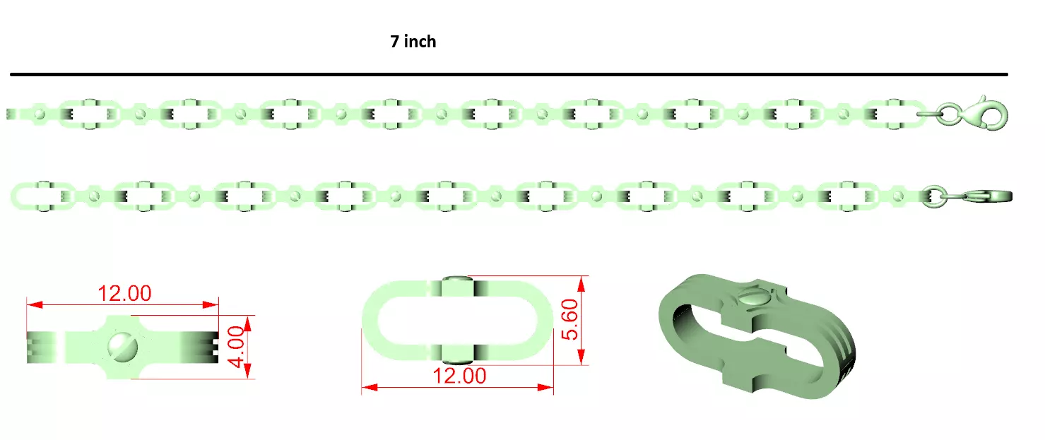 Designer Unique Unisex Cuban Chain With 3DM STL OBJ FBX Files 3D print model_1