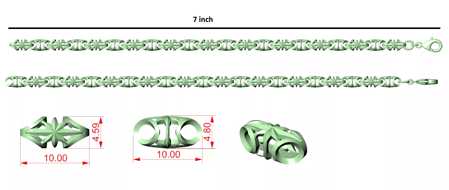 Designer Unique Unisex Cuban Chain With 3DM STL OBJ FBX Files 3D print model_1