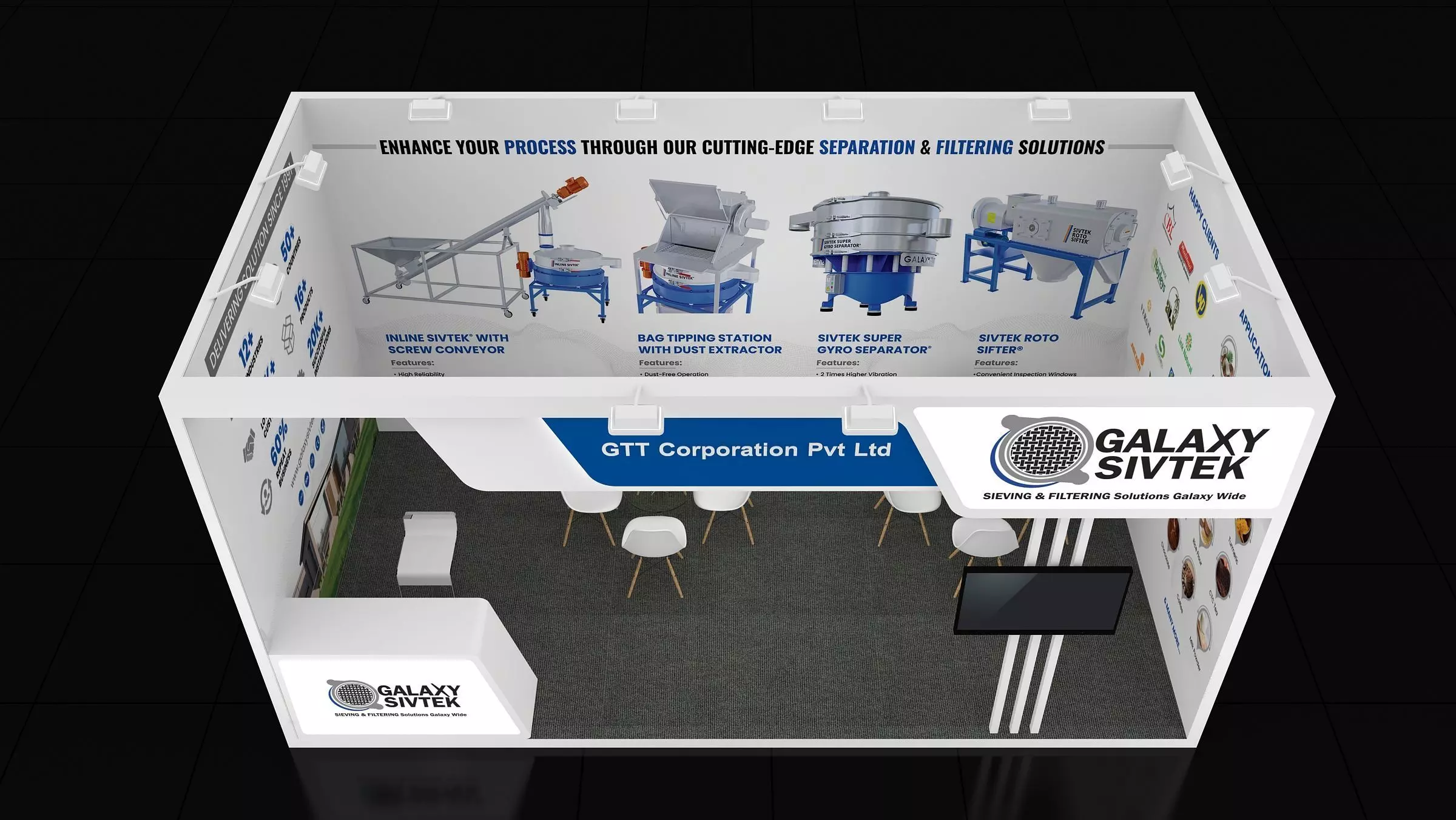 6mtr x 3mtr expo stall 2side open Exhibition Stand Design  Low-poly 3D model_3