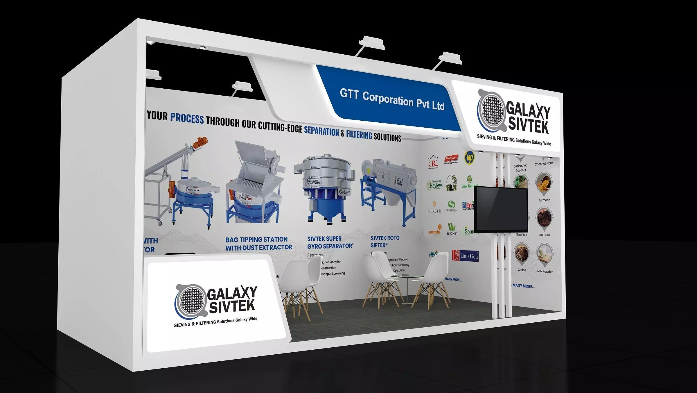 6mtr x 3mtr expo stall 2side open Exhibition Stand Design  Low-poly 3D model_1