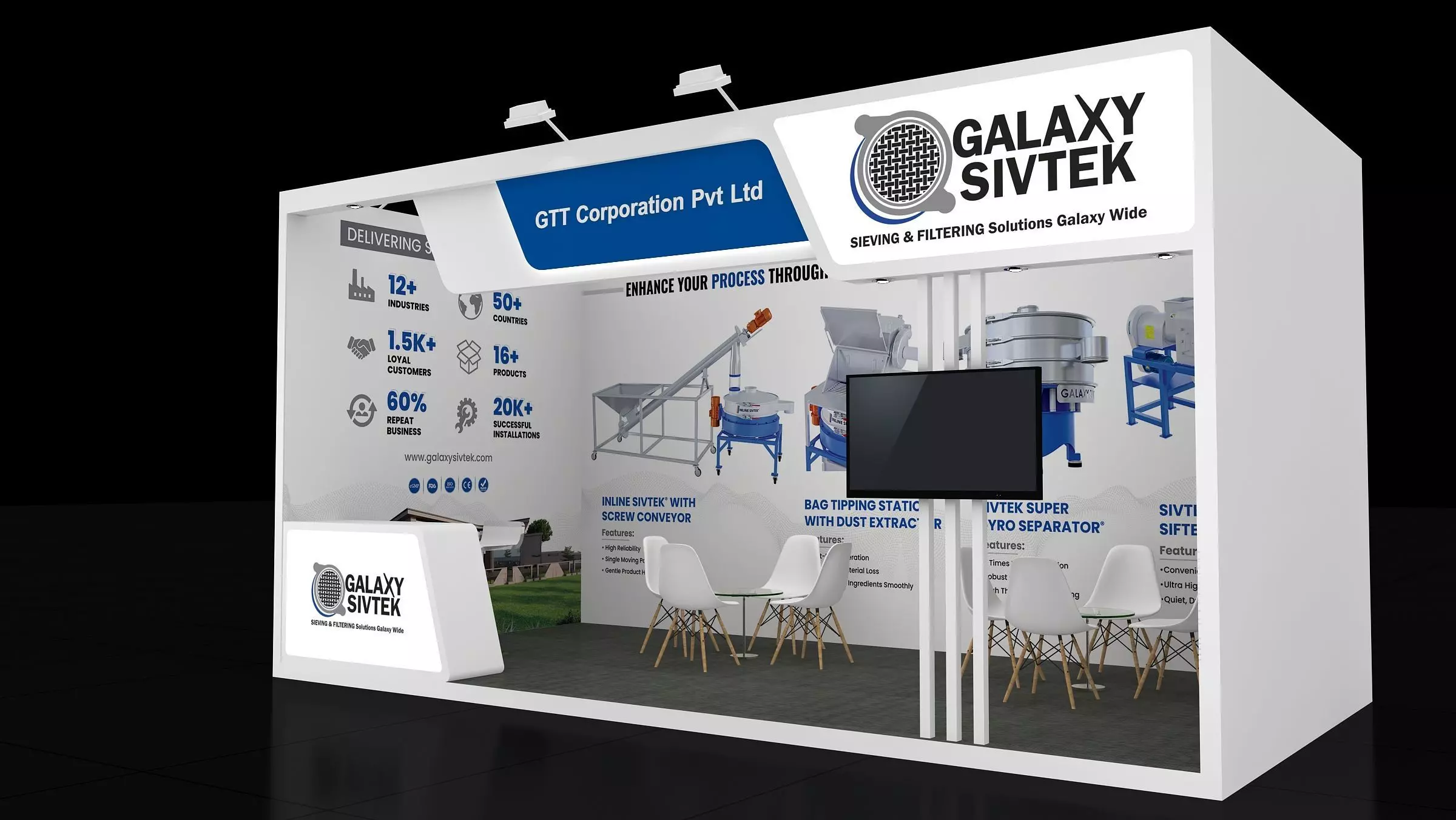 6mtr x 3mtr expo stall 2side open Exhibition Stand Design  Low-poly 3D model_2