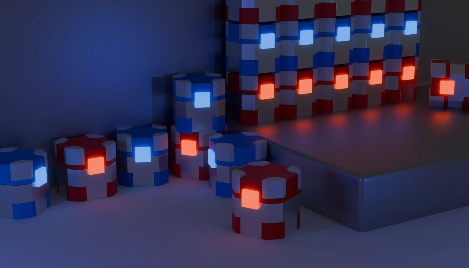 low-poly sci-fi crate Low-poly 3D model