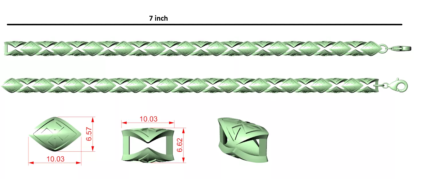 Designer Unique Unisex Cuban Chain With 3DM STL OBJ FBX Files 3D print model_1