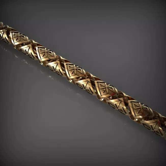 Designer Unique Unisex Cuban Chain With 3DM STL OBJ FBX Files 3D print model_0