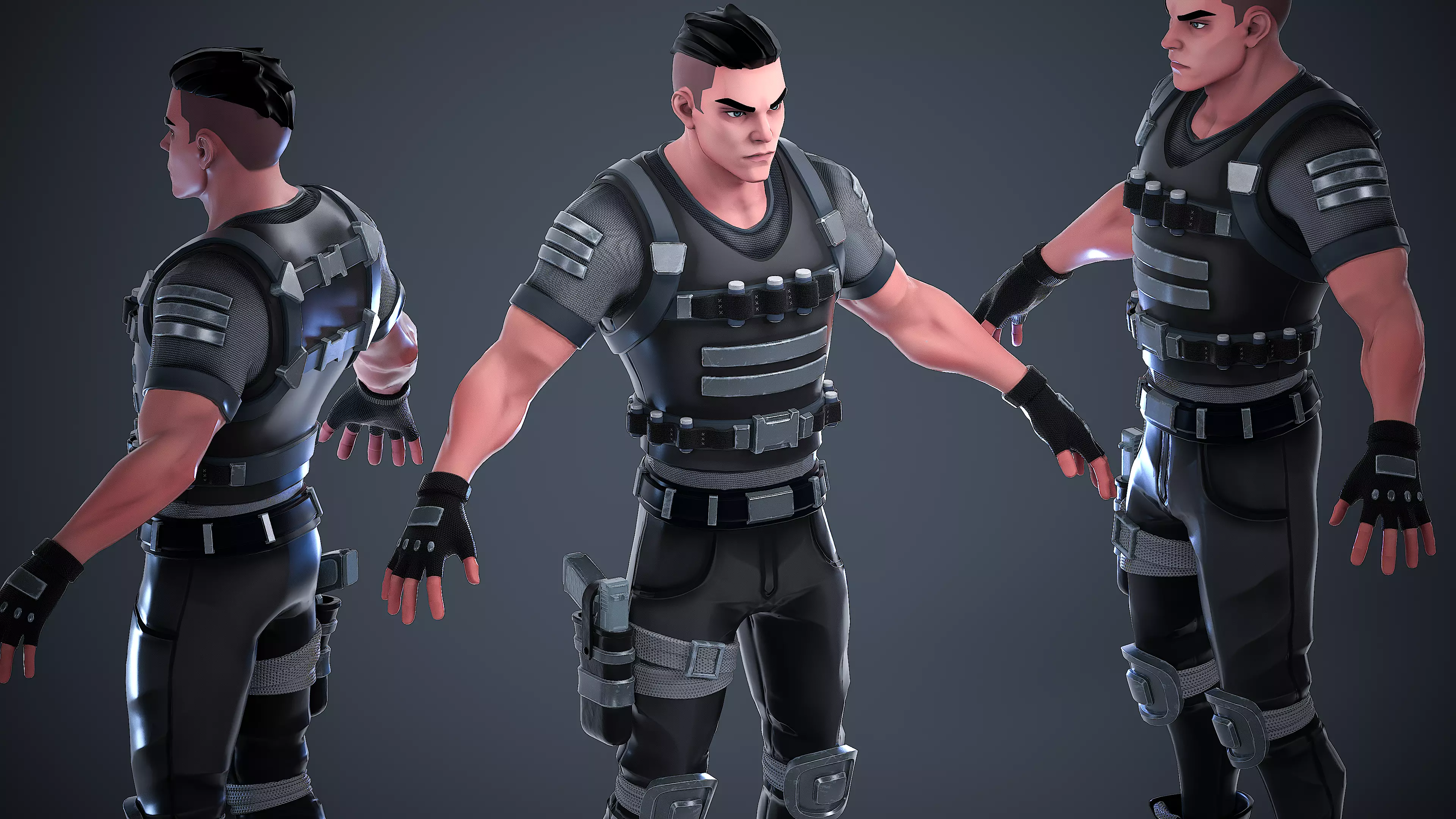 Special Forces Soldier - UE4 UE5 Unity Ready Character Low-poly 3D model_8