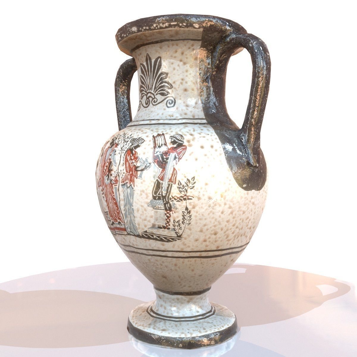 6 Vase Collection chinese Low-poly 3D model_17