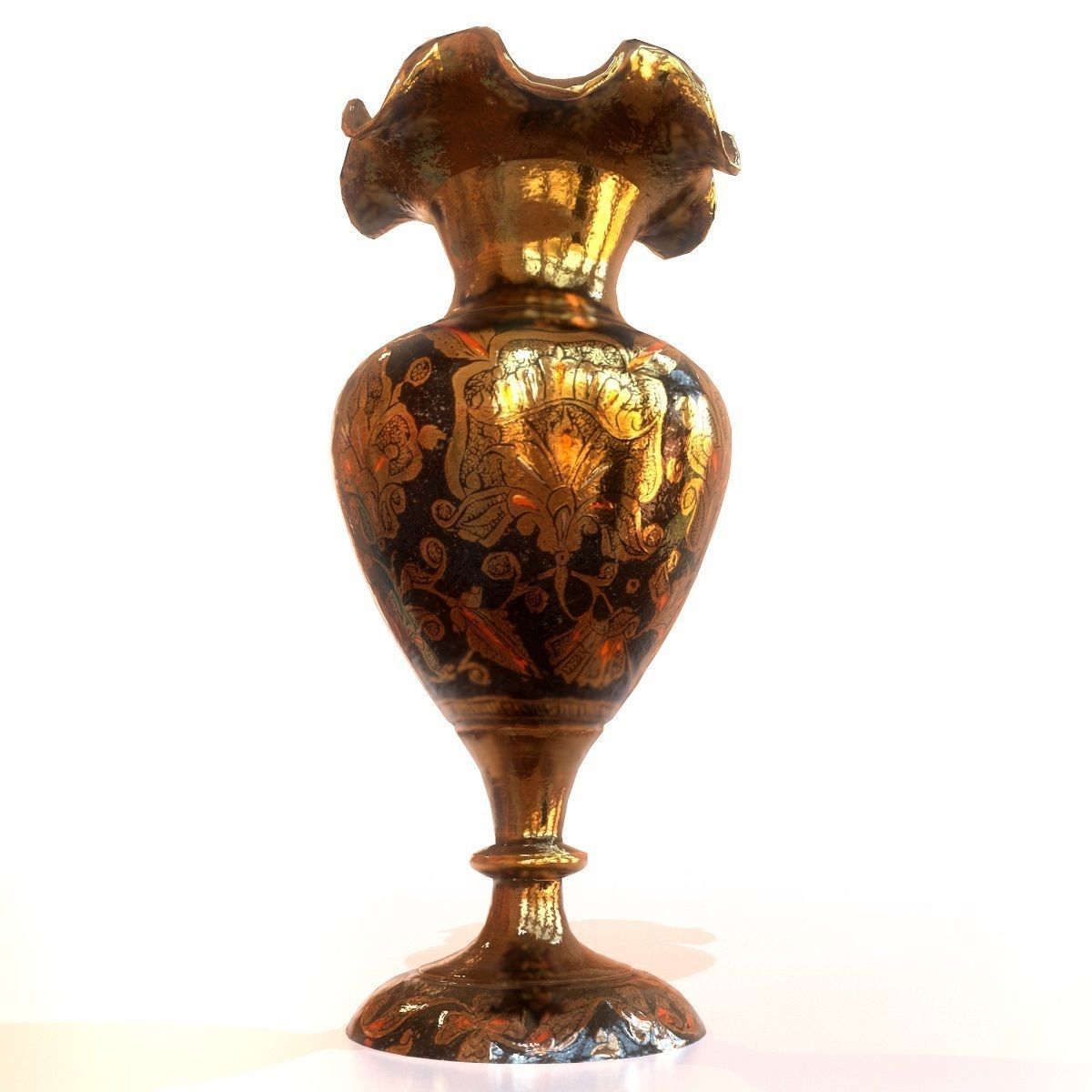 6 Vase Collection chinese Low-poly 3D model_8