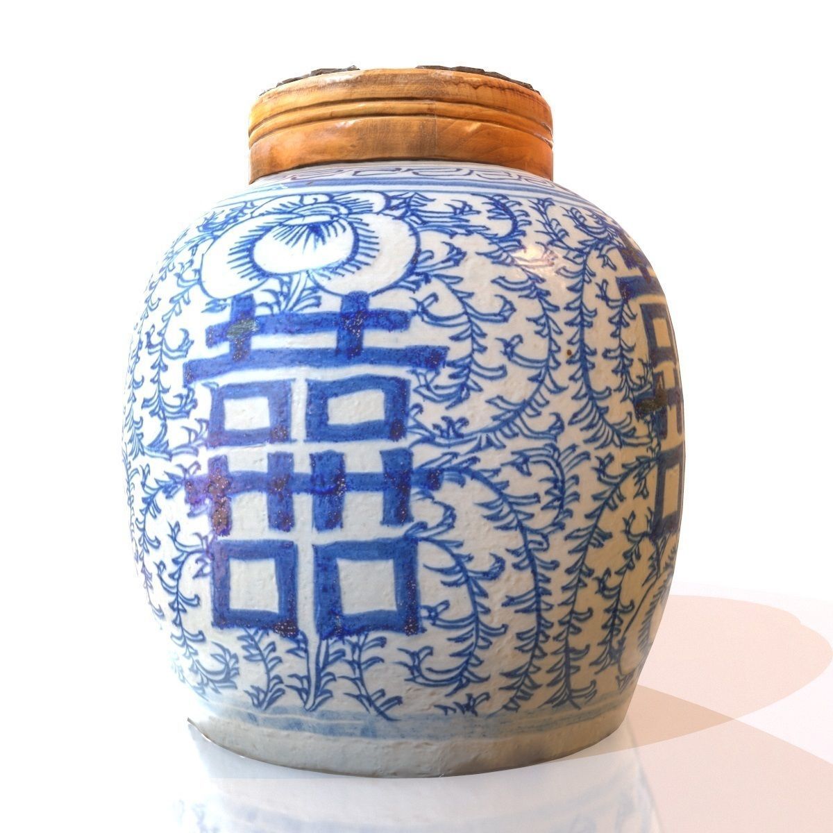 6 Vase Collection chinese Low-poly 3D model_11