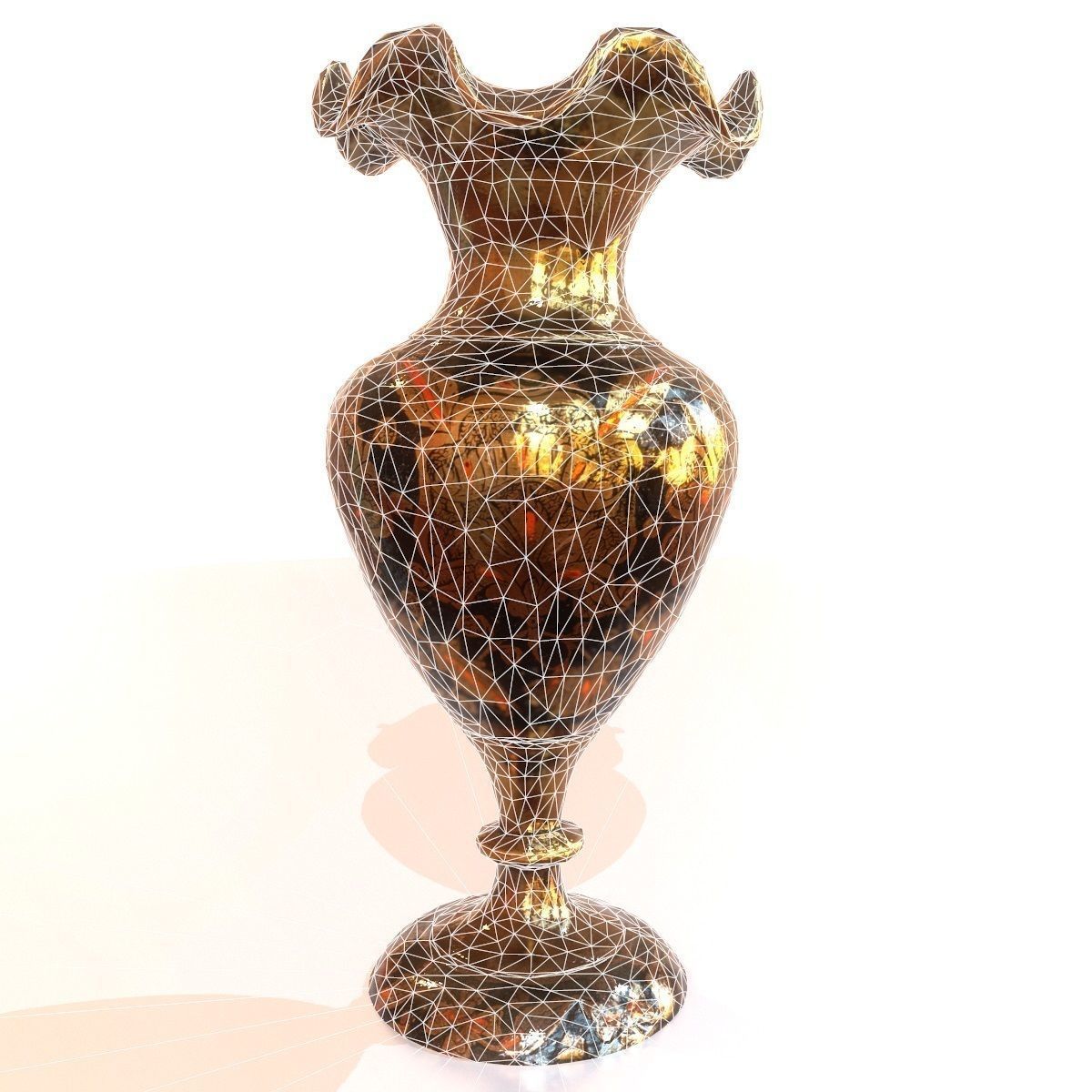 6 Vase Collection chinese Low-poly 3D model_9