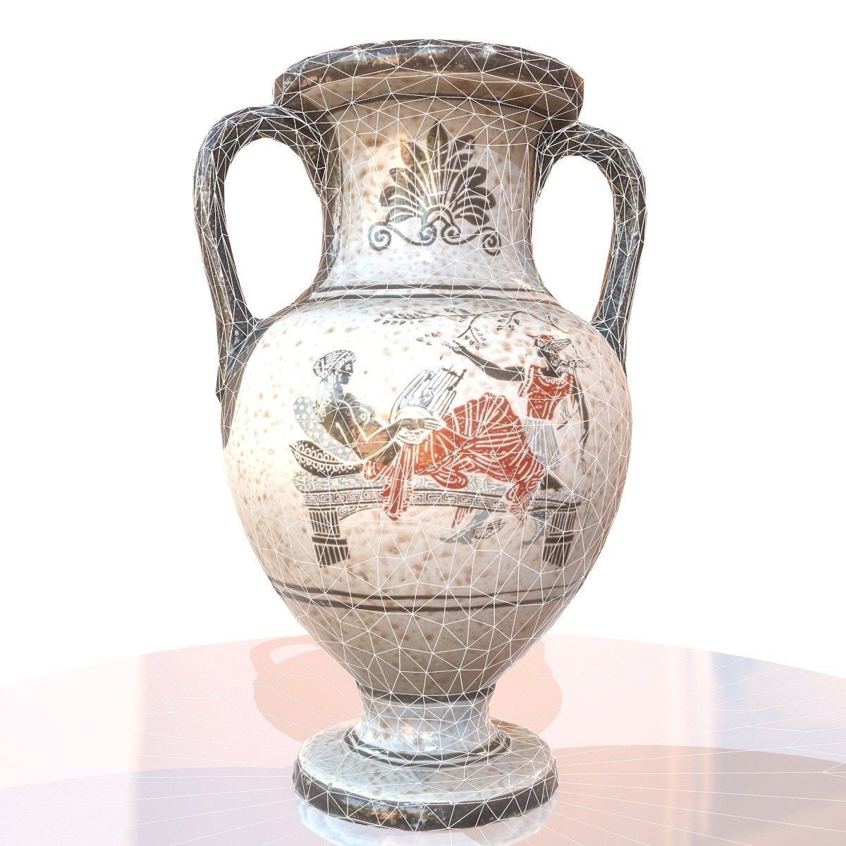 6 Vase Collection chinese Low-poly 3D model_16