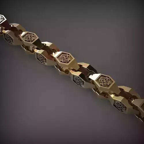 Designer Unique Unisex Cuban Chain With 3DM STL OBJ FBX Files
