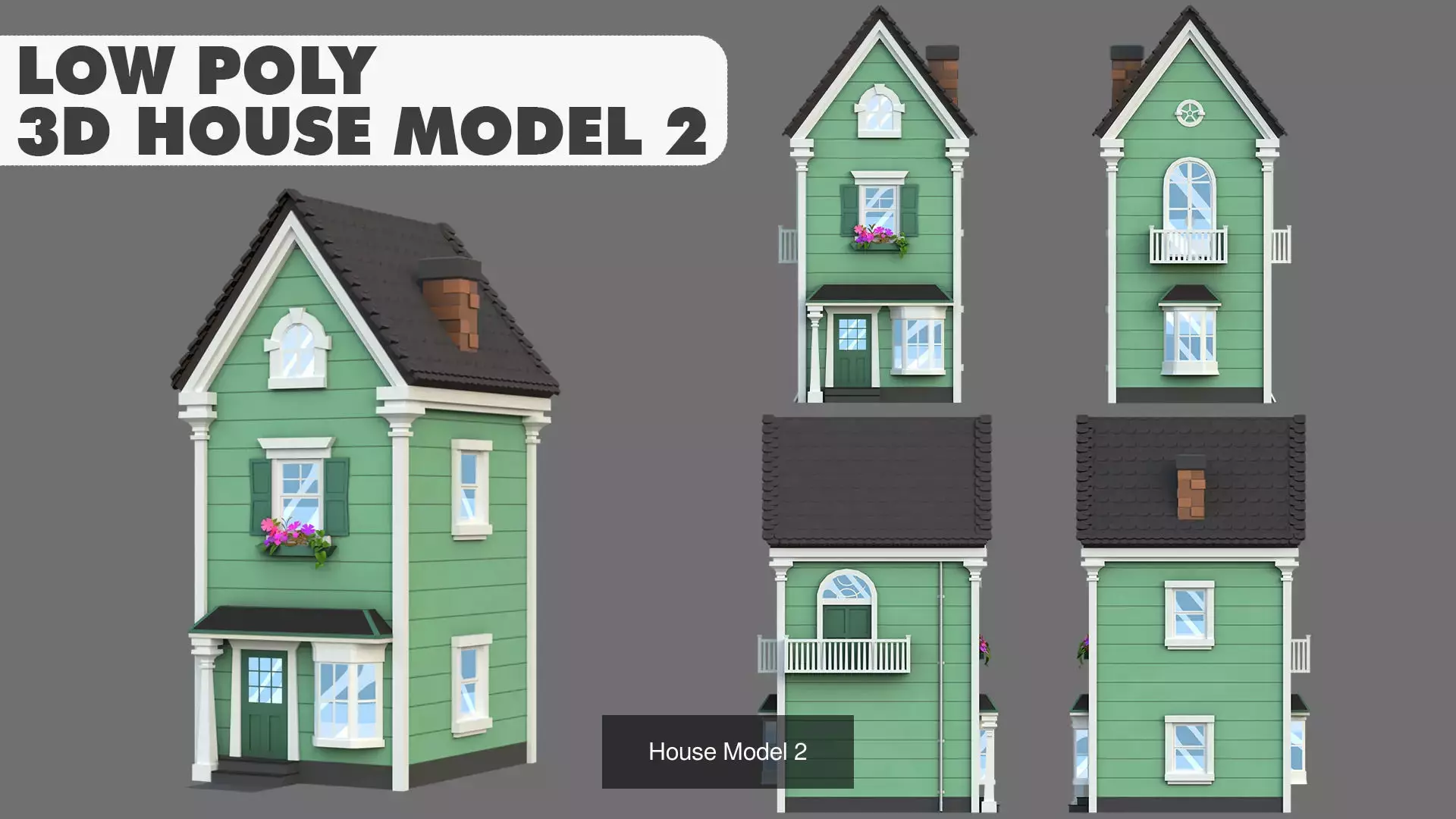 House Pack Stylized Low Poly 3D Model Collection_2