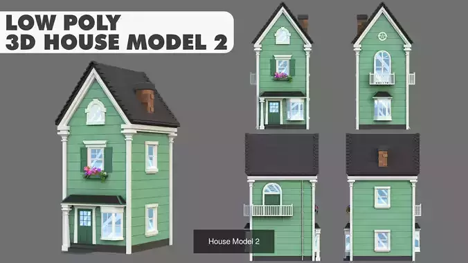 House Pack Stylized Low Poly 3