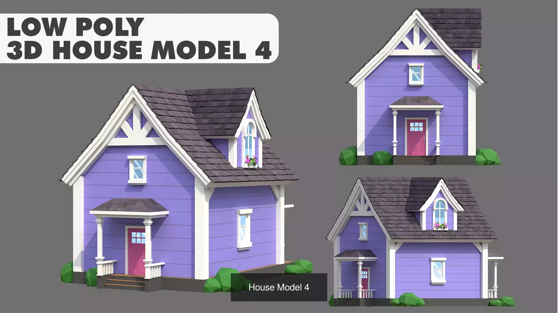 House Pack Stylized Low Poly 3D Model Collection_4