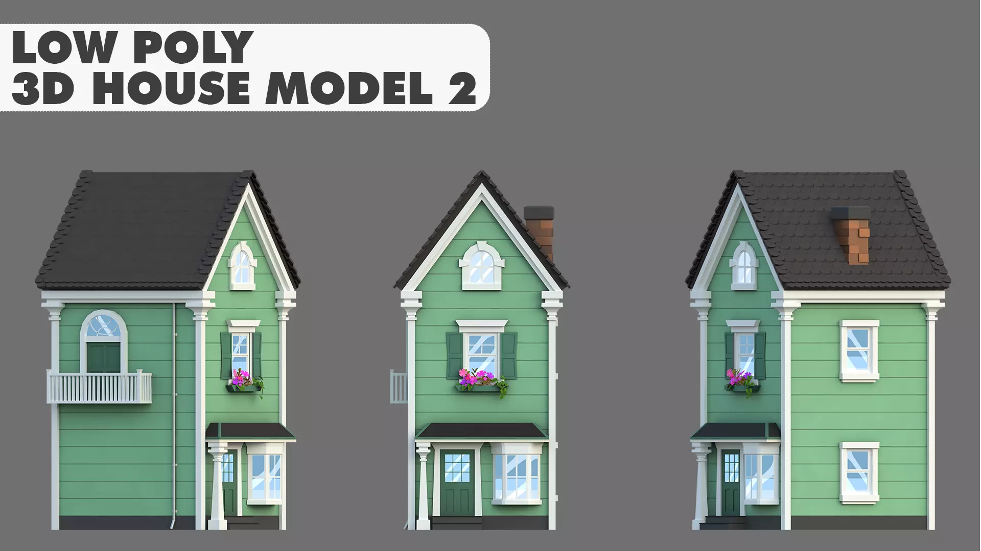 House Pack Stylized Low Poly 3D Model Collection_12