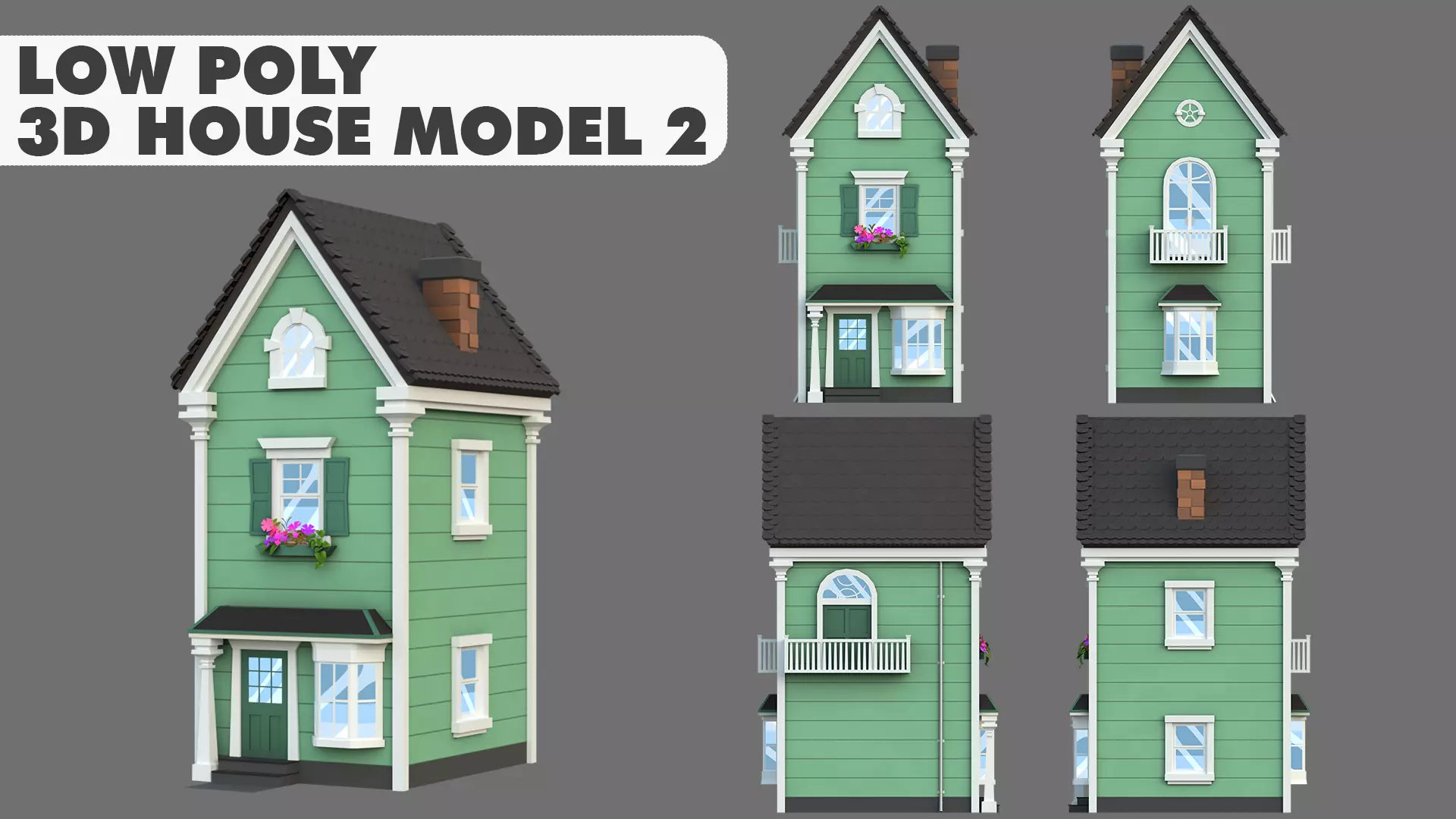 House Pack Stylized Low Poly 3D Model Collection_16
