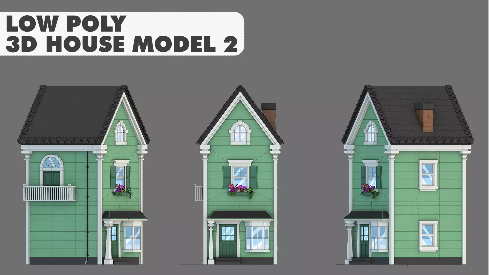 House Pack Stylized Low Poly 3D Model Collection_11