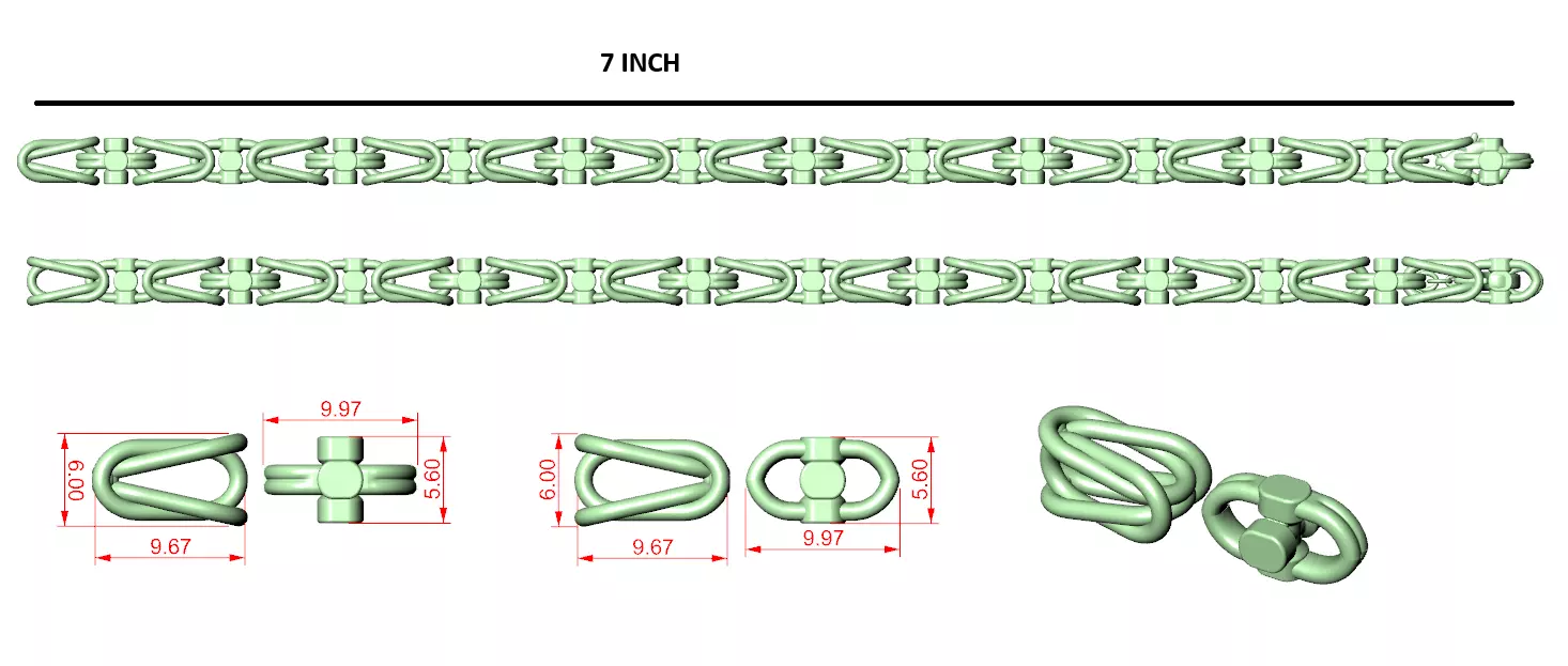 Designer Unique Unisex Cuban Chain With 3DM STL OBJ FBX Files 3D print model_1
