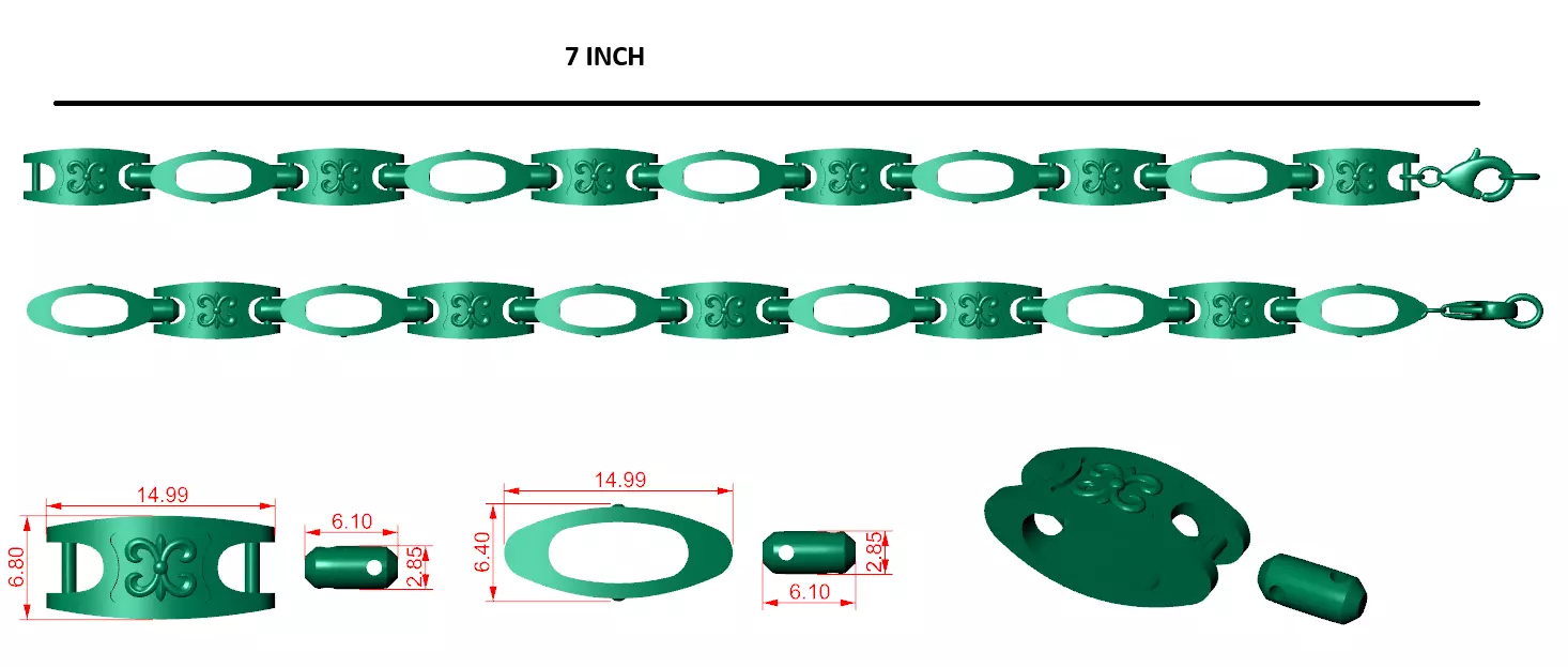 Designer Unique Unisex Cuban Chain With 3DM STL OBJ FBX Files 3D print model_1