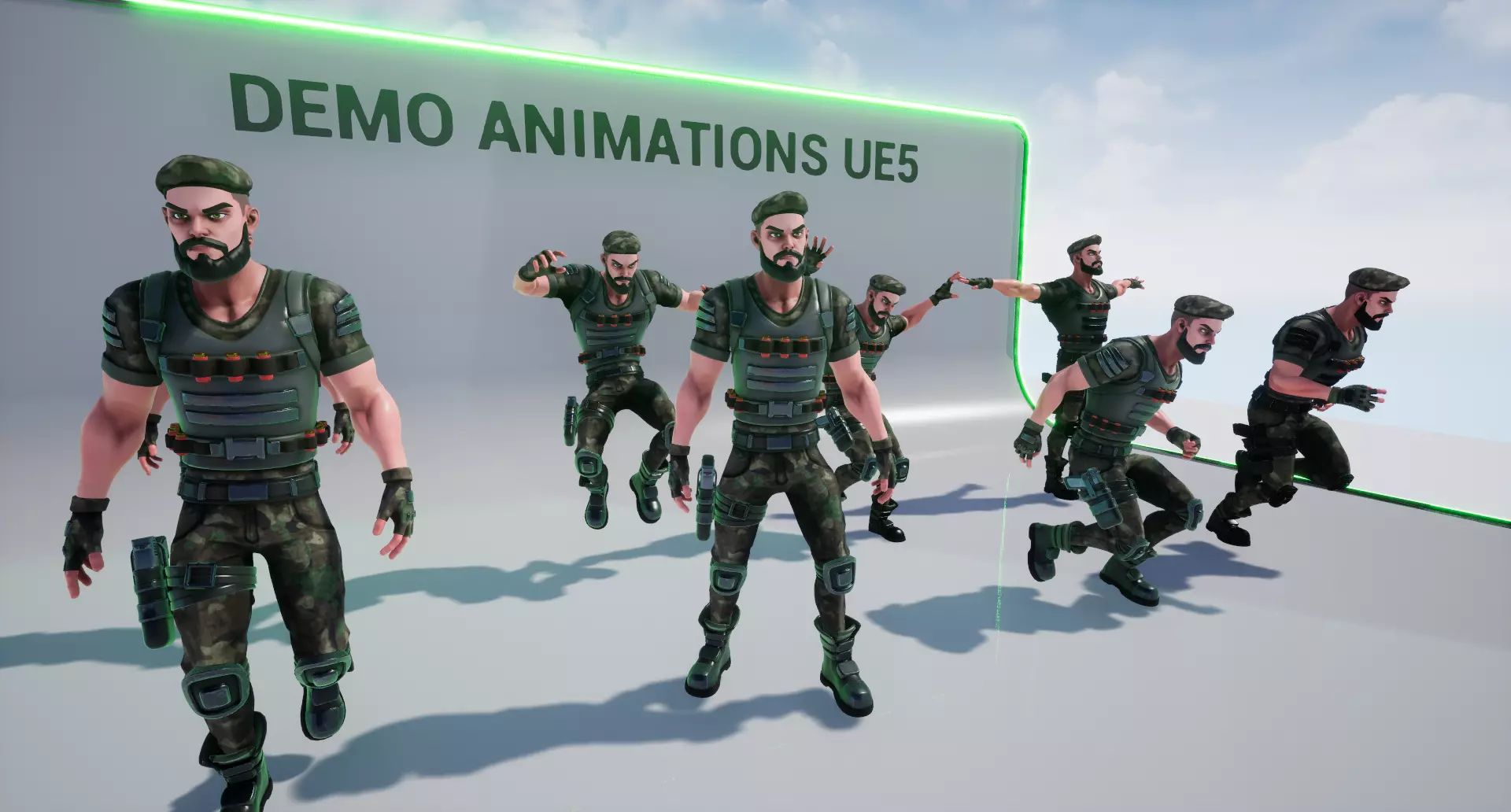 Military Soldier - UE4 UE5 Unity Ready Stylized Character Low-poly 3D model_12