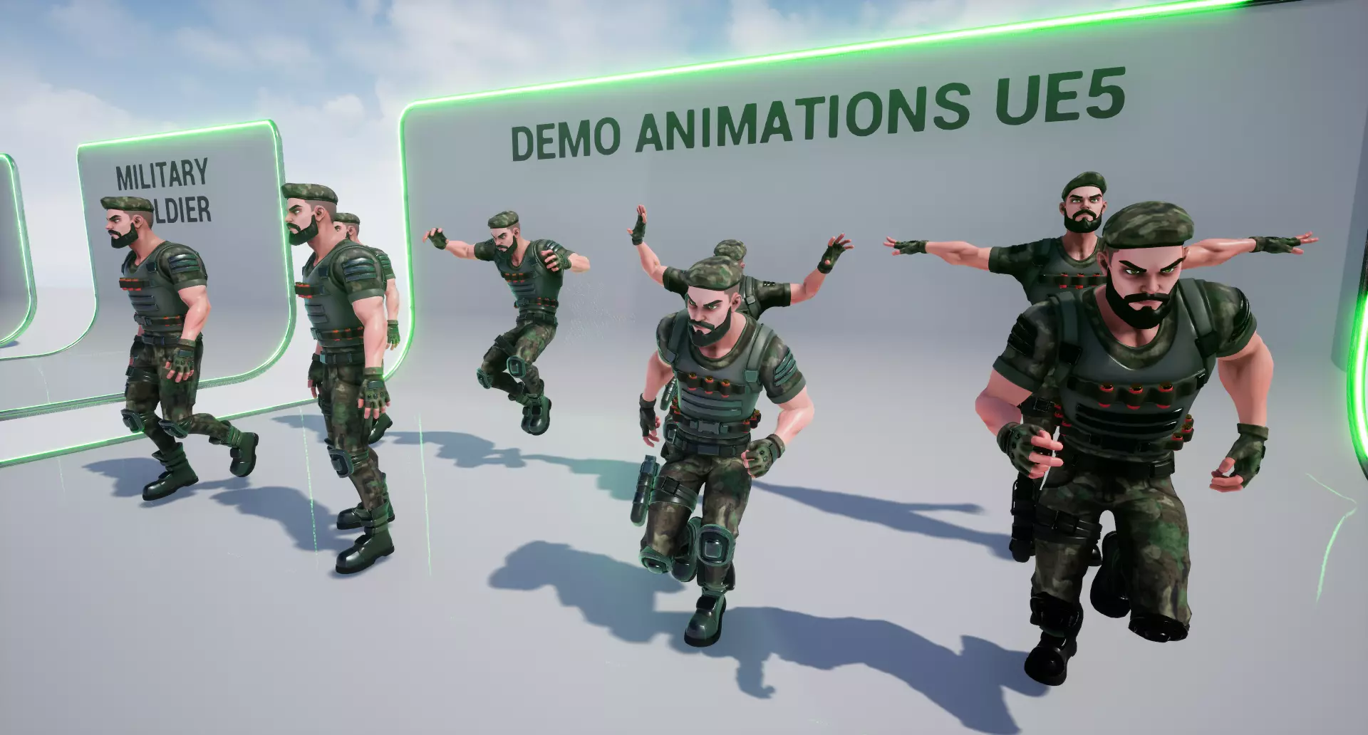 Military Soldier - UE4 UE5 Unity Ready Stylized Character Low-poly 3D model_10