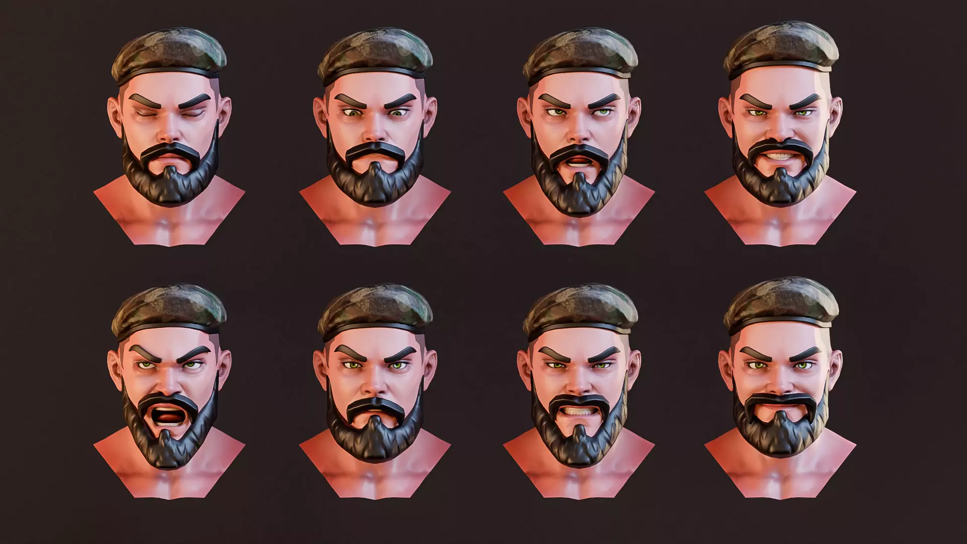 Military Soldier - UE4 UE5 Unity Ready Stylized Character Low-poly 3D model_7