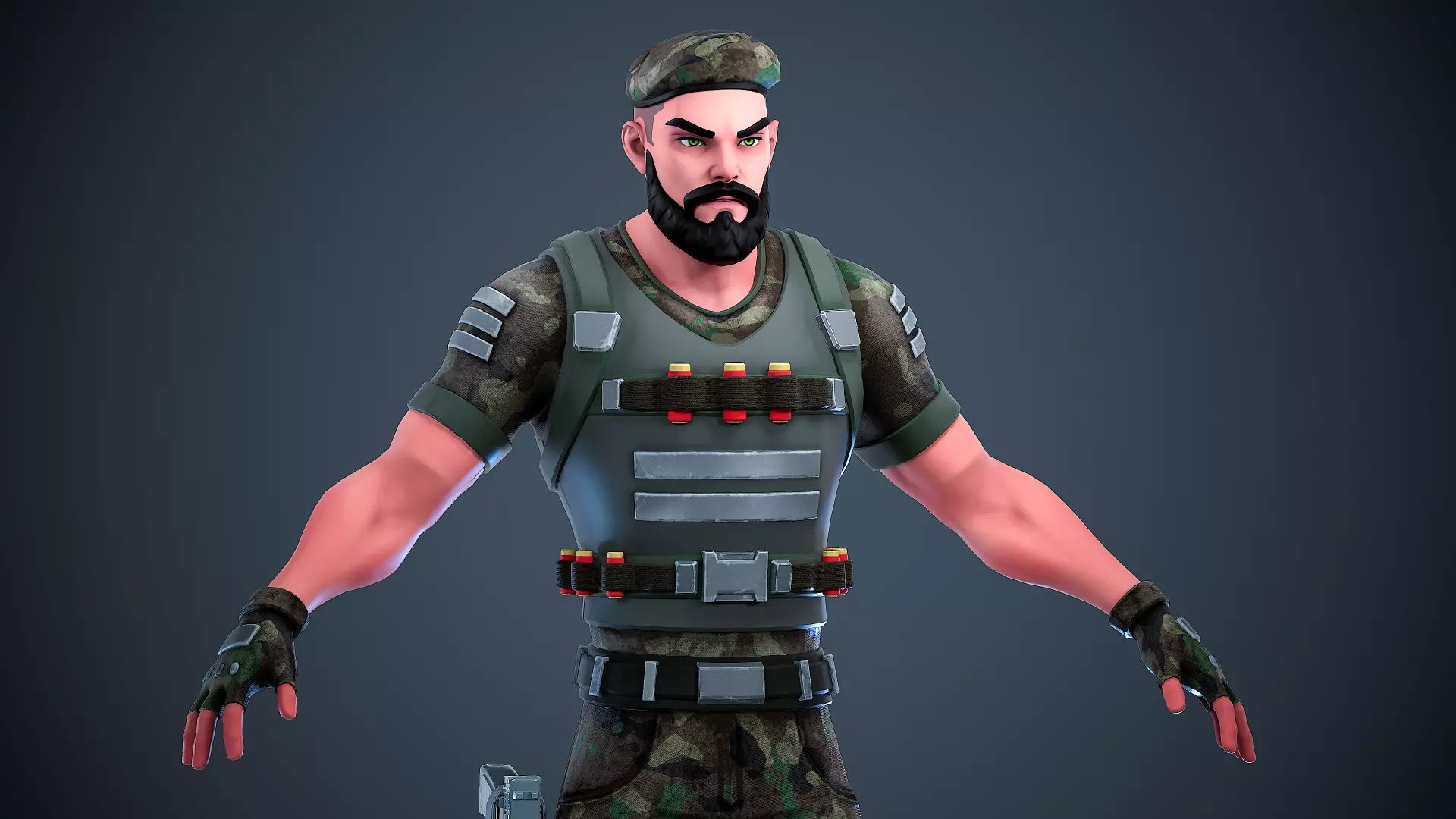 Military Soldier - UE4 UE5 Unity Ready Stylized Character Low-poly 3D model_0
