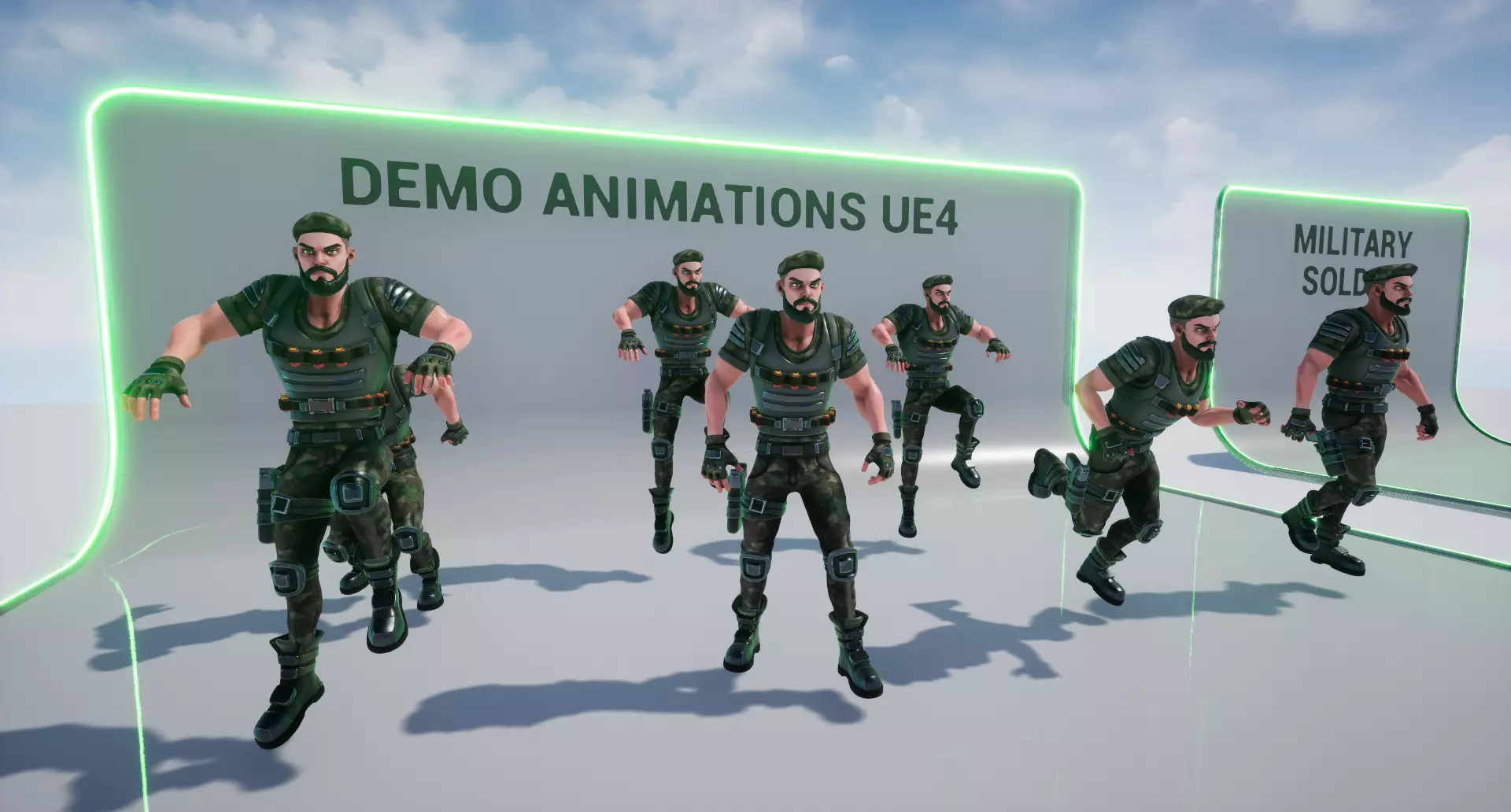 Military Soldier - UE4 UE5 Unity Ready Stylized Character Low-poly 3D model_11