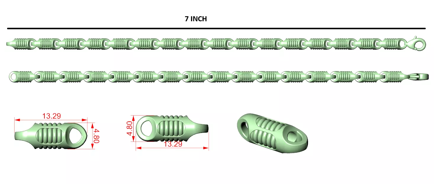 Designer Unique Unisex Cuban Chain With 3DM STL OBJ FBX Files 3D print model_1