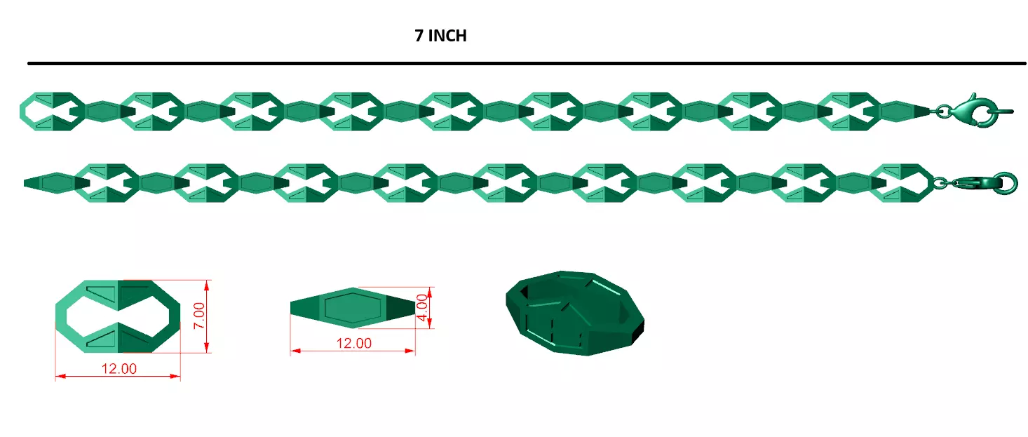 Designer Unique Unisex Cuban Chain With 3DM STL OBJ FBX Files 3D print model_1