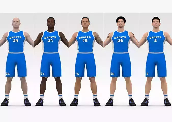 Basketball Players Blue Team Collection