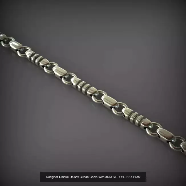 Designer Unique Unisex Cuban Chains With 3DM STL OBJ FBX Files 3D Model Collection_89