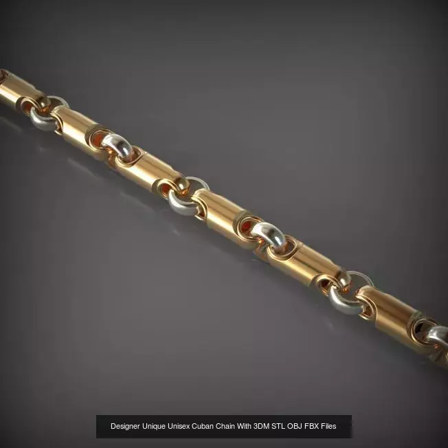 Designer Unique Unisex Cuban Chains With 3DM STL OBJ FBX Files 3D Model Collection_60