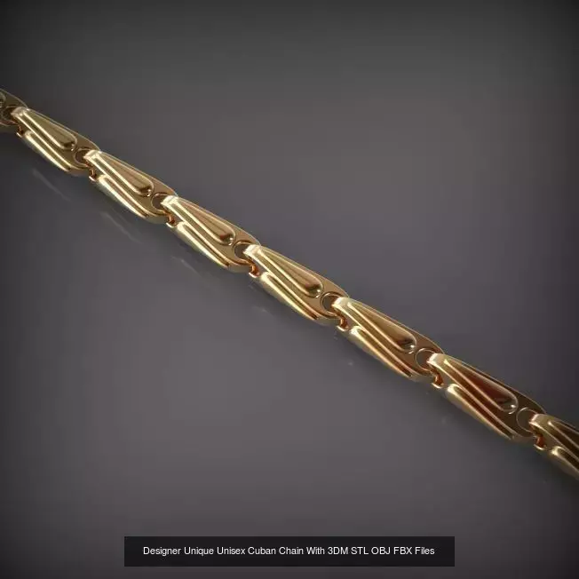Designer Unique Unisex Cuban Chains With 3DM STL OBJ FBX Files 3D Model Collection_27