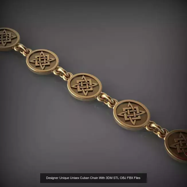 Designer Unique Unisex Cuban Chains With 3DM STL OBJ FBX Files 3D Model Collection_70