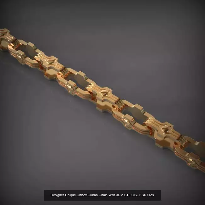 Designer Unique Unisex Cuban Chains With 3DM STL OBJ FBX Files 3D Model Collection_65