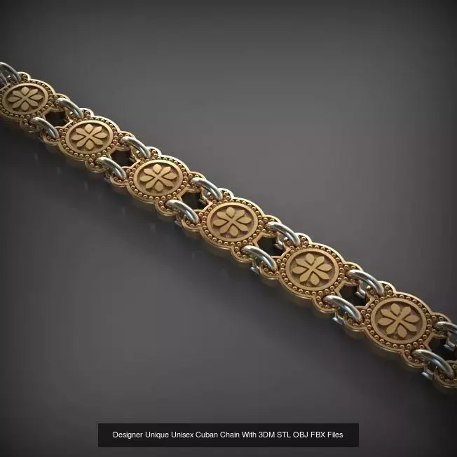 Designer Unique Unisex Cuban Chains With 3DM STL OBJ FBX Files 3D Model Collection_50